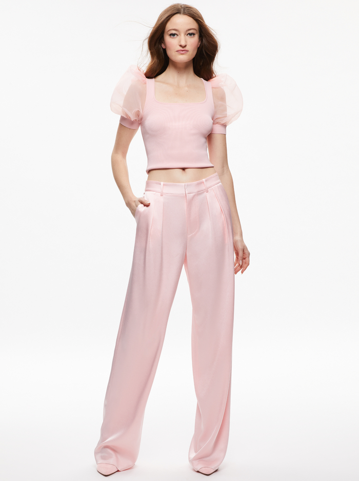 ABELLA PUFF SLEEVE SQUARE NECK SWEATER - PETAL image 2 - ALICE + OLIVIA