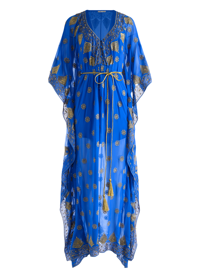 MARVA BRAID BELT MAXI KAFTAN - SAPPHIRE/GOLD image 5 - ALICE + OLIVIA