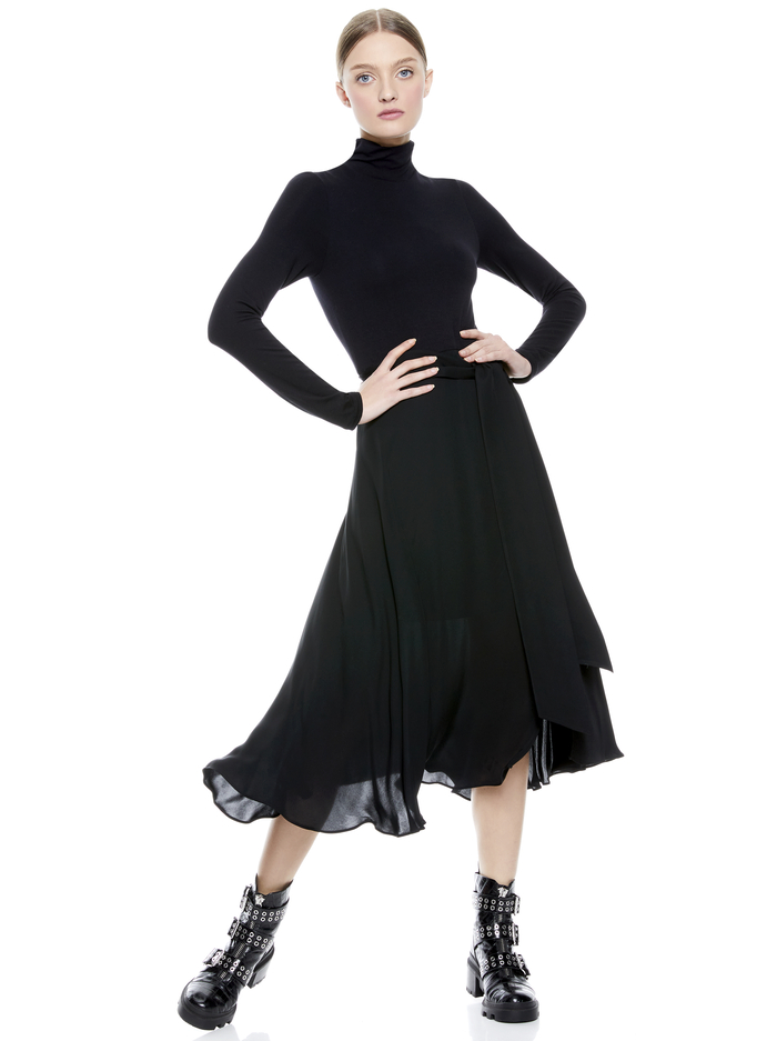 CLARE TURTLENECK MIDI DRESS - BLACK image 4 - Alice And Olivia