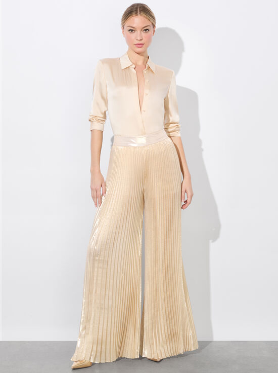 CHAMPAGNE/GOLD-ROSALIE PLEATED PANT