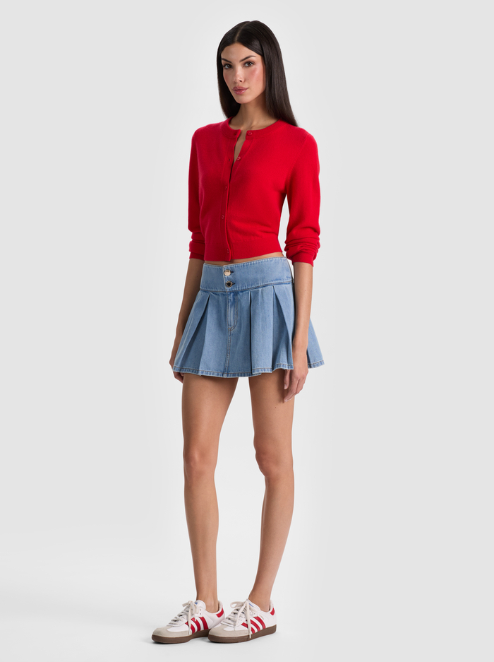 AMY DENIM MINI SKIRT - EDIE WASH image 4 - ALICE + OLIVIA