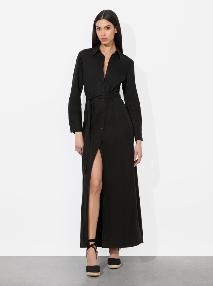 CHASSIDY LINEN MAXI DRESS - BLACK image 3 - Alice And Olivia