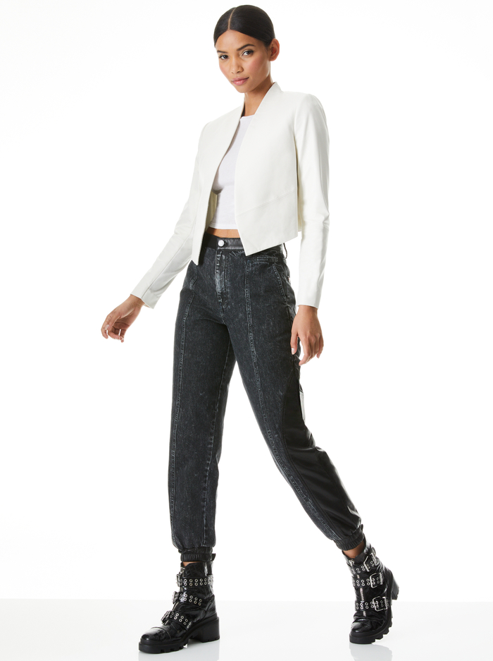 HARVEY LEATHER JACKET - WHITE image 4 - Alice And Olivia