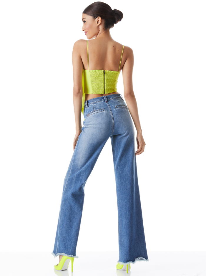 BELINE FRONT BOW CROP TOP - CITRON image 1 - Alice And Olivia