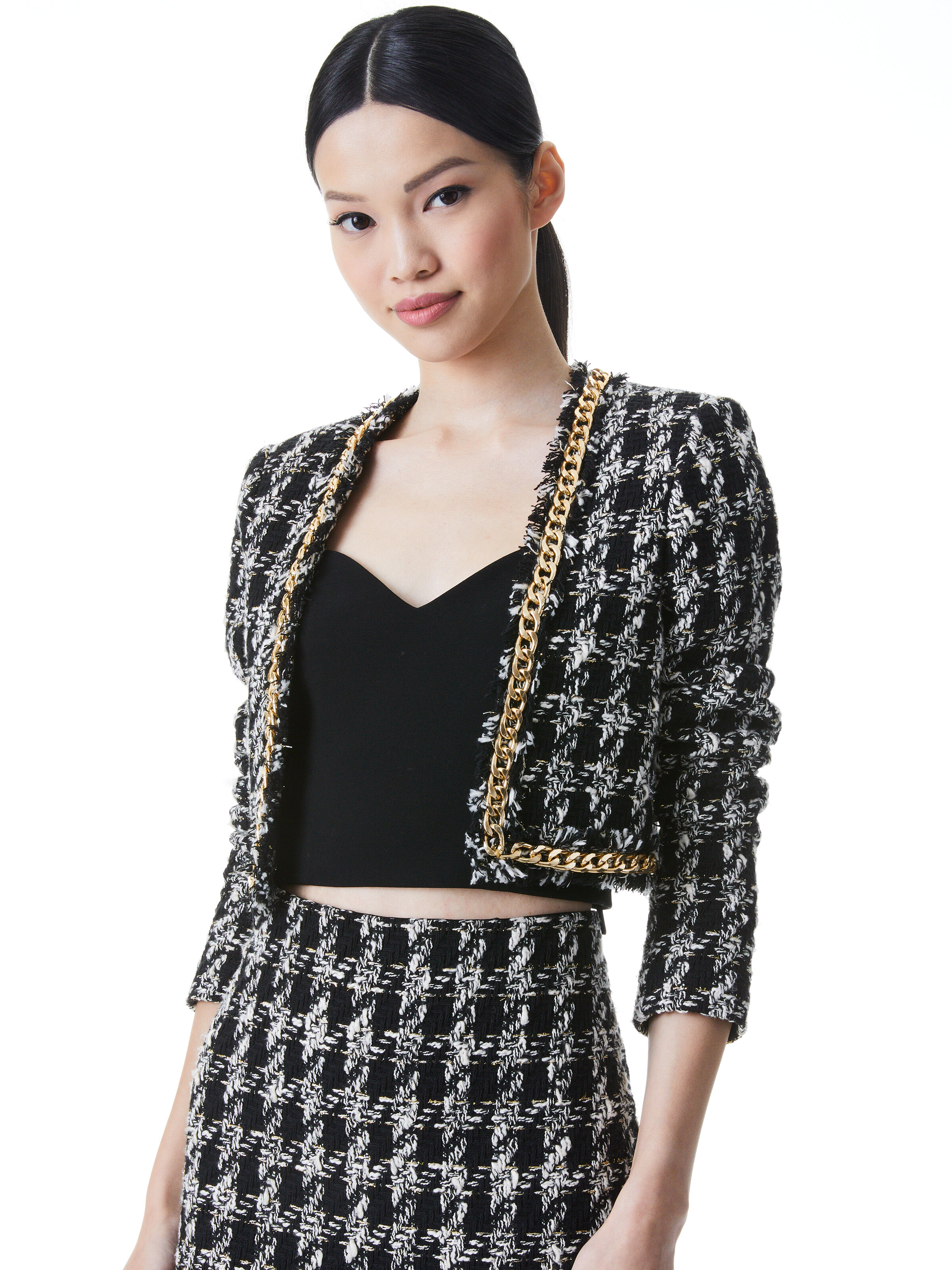 alice and olivia cropped jacket