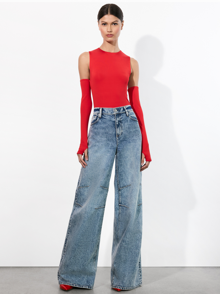 OLEA SCULPTING BODYSUIT - BRIGHT RUBY image 1 - Alice And Olivia