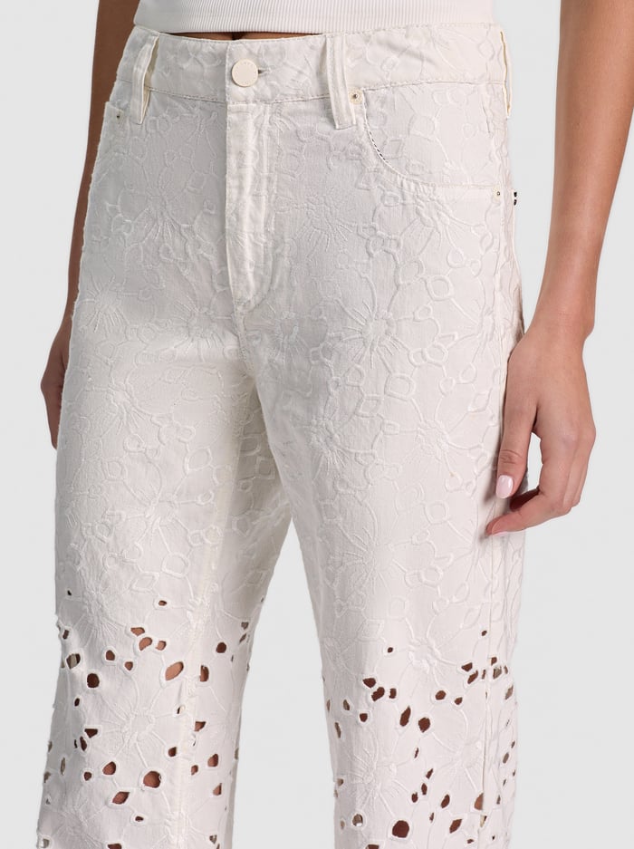 CHIC LASER-CUT JEAN - OFF WHITE image 3 - ALICE + OLIVIA
