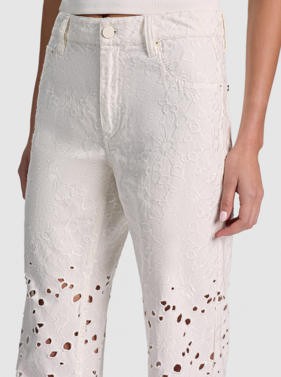 OFF WHITE-CHIC LASER-CUT JEAN
