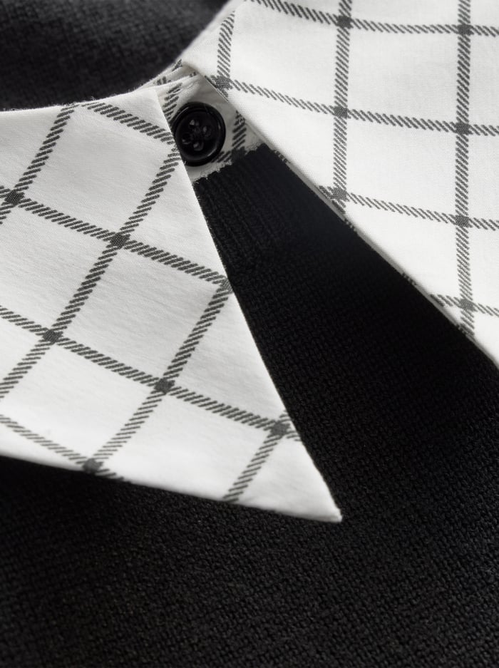 ASTER COLLARED PULLOVER - BLACK/SOFT WHITE image 1 - Alice And Olivia