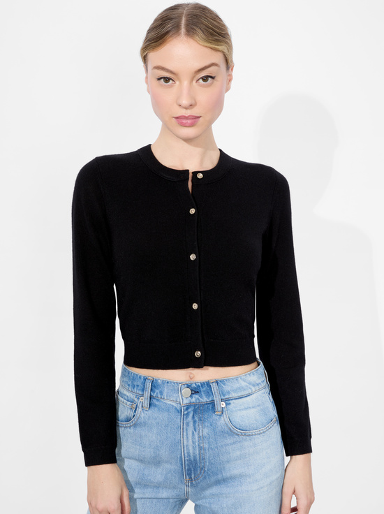 BLACK-DOLLIE CASHMERE CARDIGAN