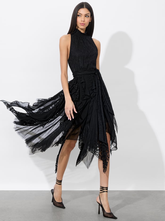 MARZITA LACE MIDI DRESS - BLACK image 3 - Alice And Olivia