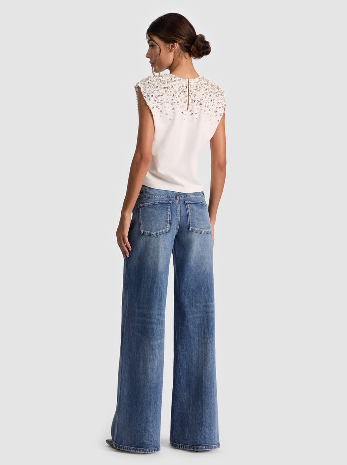 A+O X GRATEFUL DEAD MICAH MUSCLE TANK - OFF WHITE/MULTI image 3 - Alice And Olivia