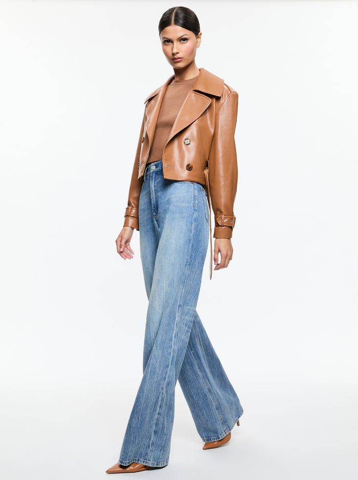 KEITH VEGAN TRENCH - CAMEL image 4 - Alice And Olivia