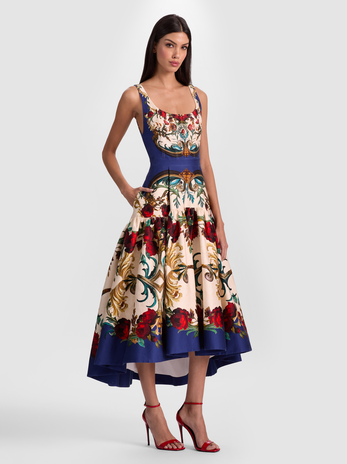 DIANA STRUCTURED MIDI DRESS - GILDED ROSE image 4 - Alice And Olivia