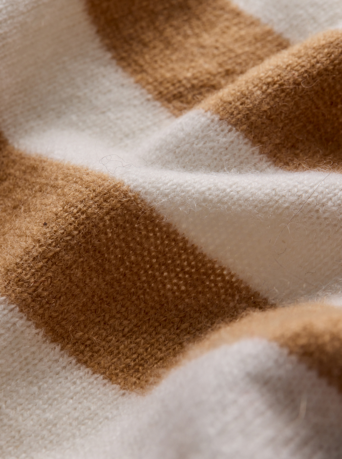 DOLLIE STRIPED CASHMERE CARDIGAN - PRALINE/ECRU image 1 - ALICE + OLIVIA