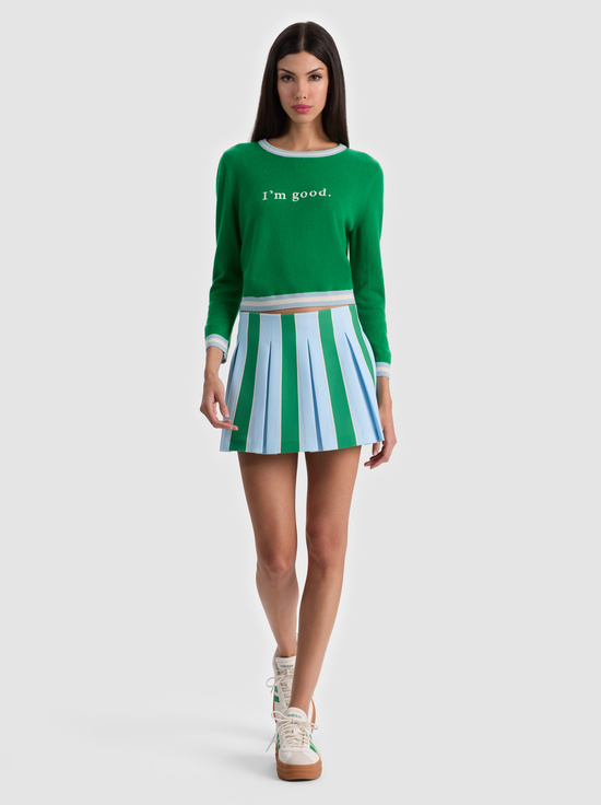 HRLOM STRIPE CROLNA BLU/GRN AP-EMILIE MINI SKIRT