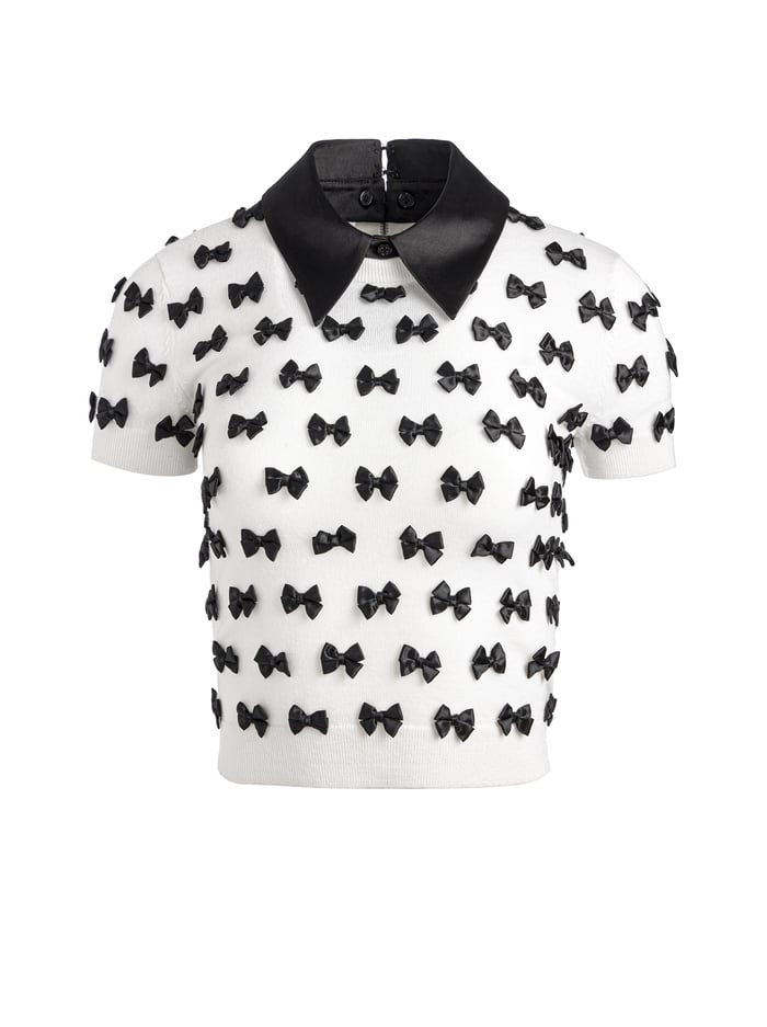 CIARA PULLOVER - SOFT WHITE/BLACK image 5 - Alice And Olivia
