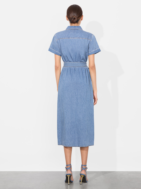 PEYTON VINTAGE BLUE-CHASSIDY DENIM MIDI DRESS