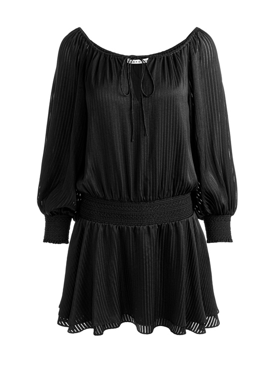 BLACK-PAULINE DROP WAIST MINI DRESS