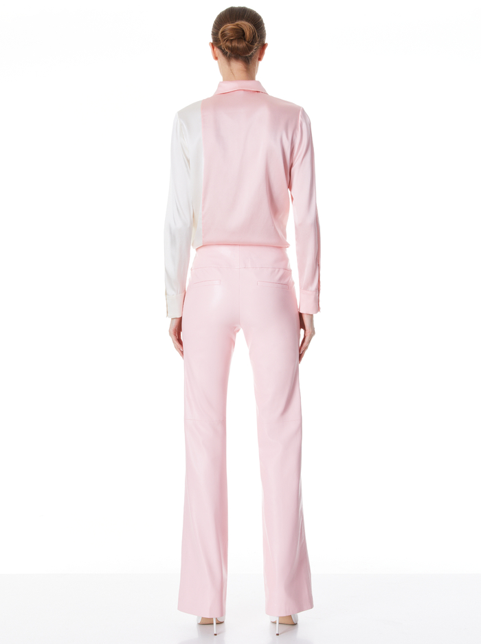 OLIVIA VEGAN LEATHER BOOTCUT PANT - PETAL image 1 - Alice And Olivia