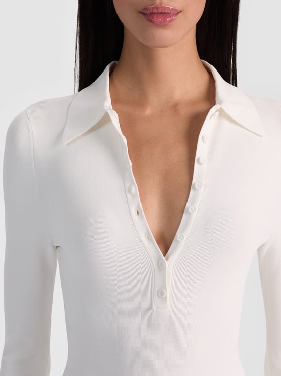 SOFT WHITE-KEENAN POLO BODYSUIT