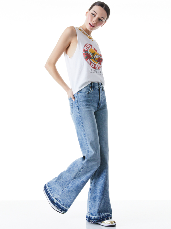 BEAUTIFUL HIGH RISE FLARE JEAN - ROCKY BLUES image 4 - Alice And Olivia