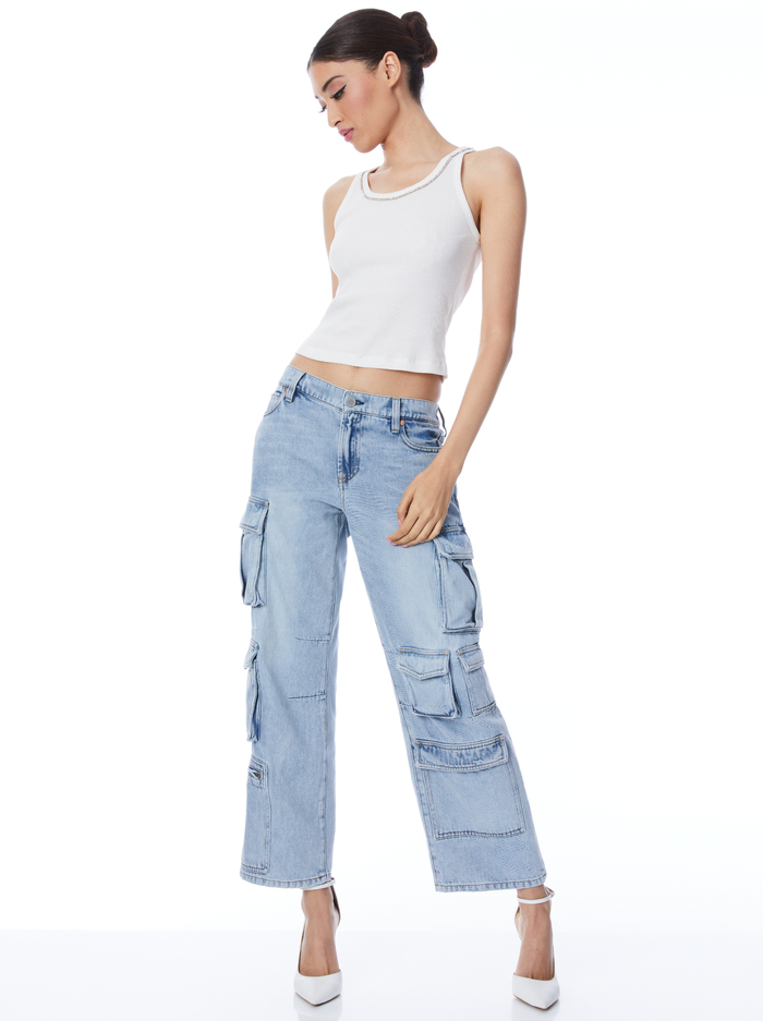 LUIS DENIM CARGO PANT - ROCKSTAR BLUE image 2 - ALICE + OLIVIA