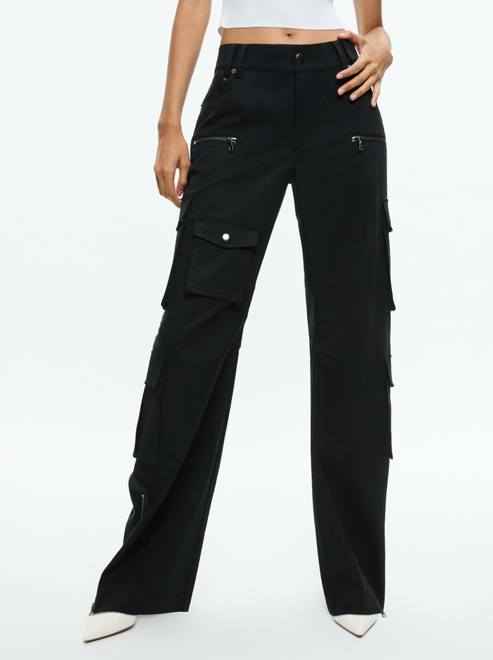 AKERS OVERSIZED CARGO PANT - BLACK - Alice And Olivia