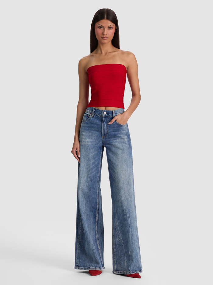 ALISON BANDAGE TUBE TOP - CHILI PEPPER image 1 - ALICE + OLIVIA