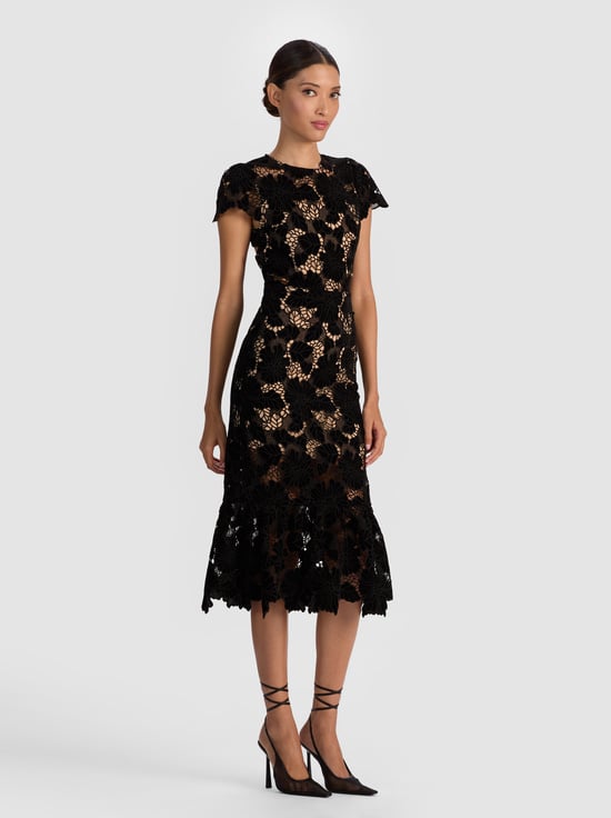 BLACK-CLOVER OPEN BACK MIDI DRESS