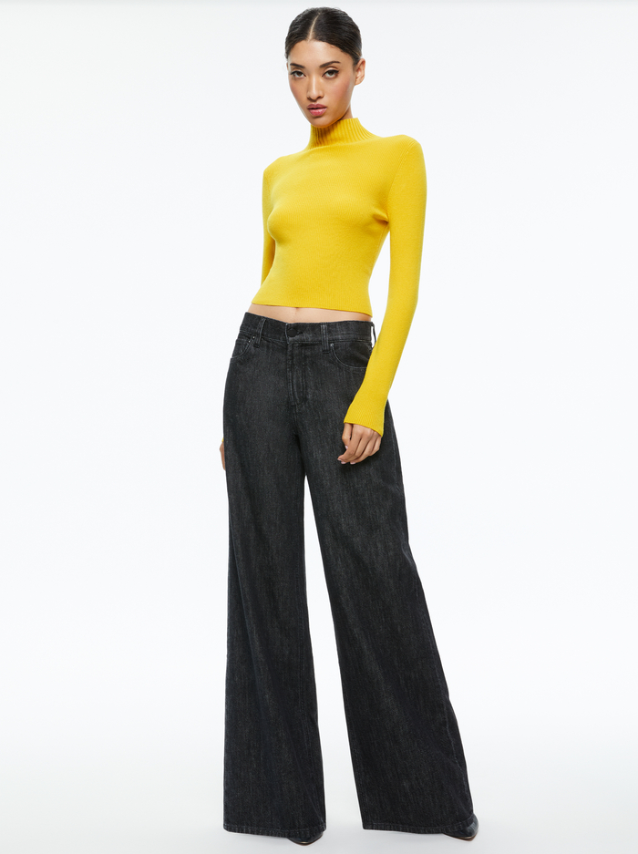 SENAIDA CROPPED MOCK NECK PULLOVER - TUSCANY image 2 - Alice And Olivia