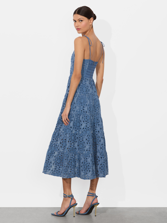 SHANTI TIERED MIDI DRESS - AVERY BLUE image 2 - Alice And Olivia