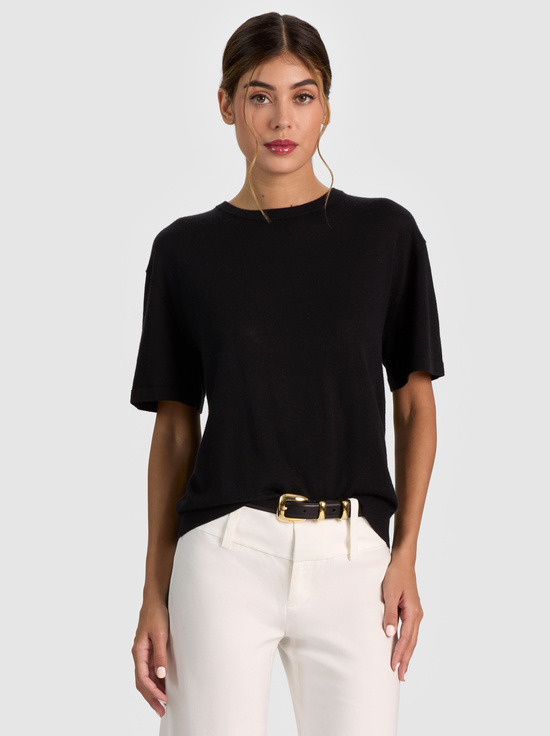 BLACK-AMELIE CASHMERE KNIT TEE