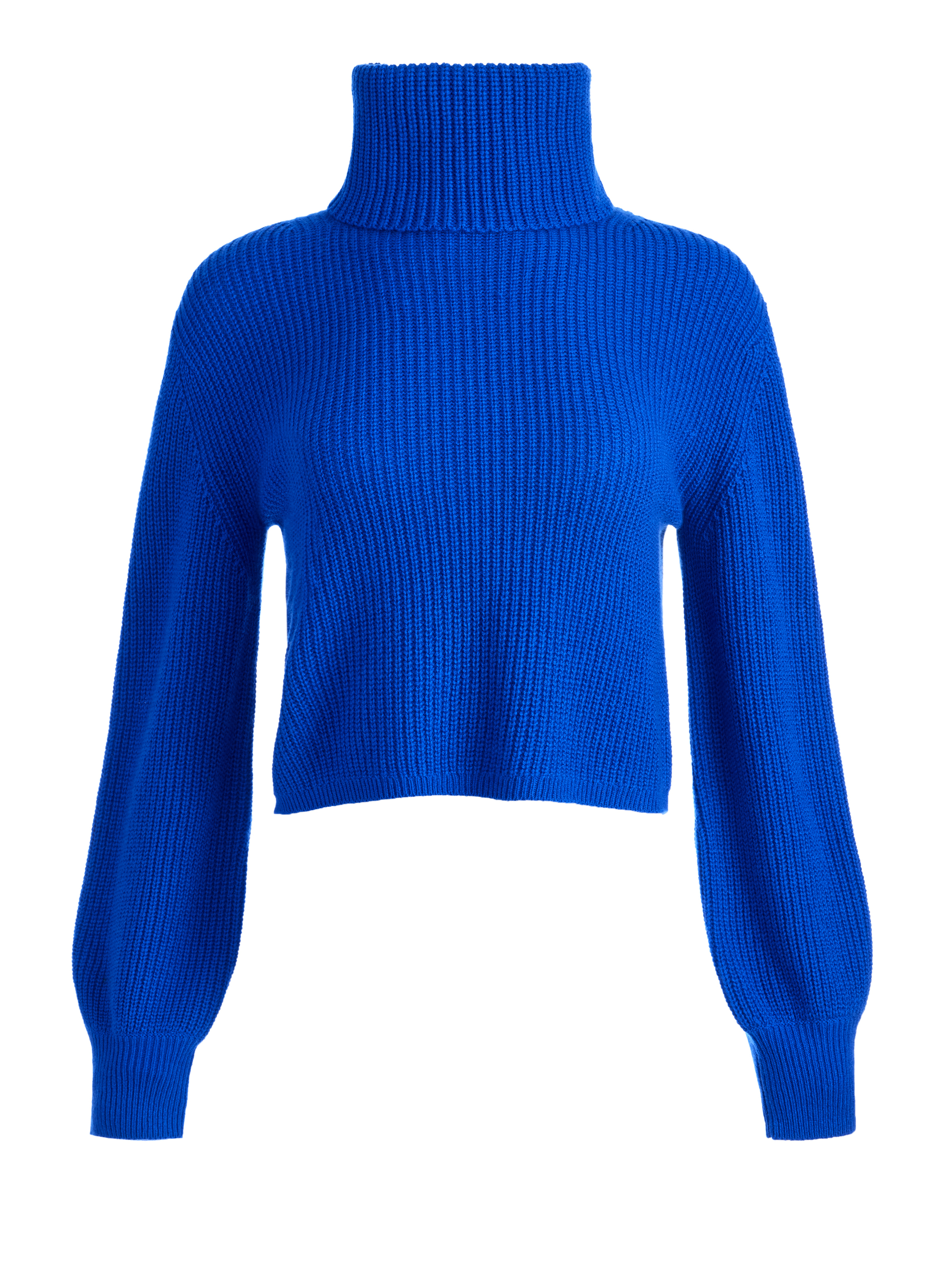 Carlynn Ribbed Cropped Turtleneck In Royalty | Alice And Olivia
