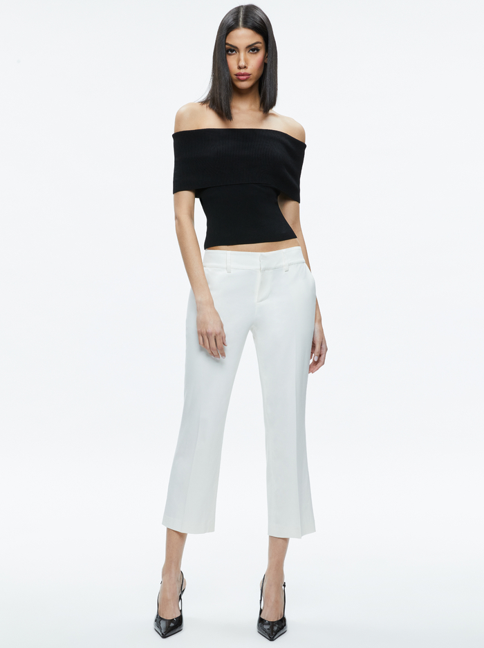 JANIS LOW RISE CROPPED FLARE PANT - OFF WHITE image 4 - Alice And Olivia