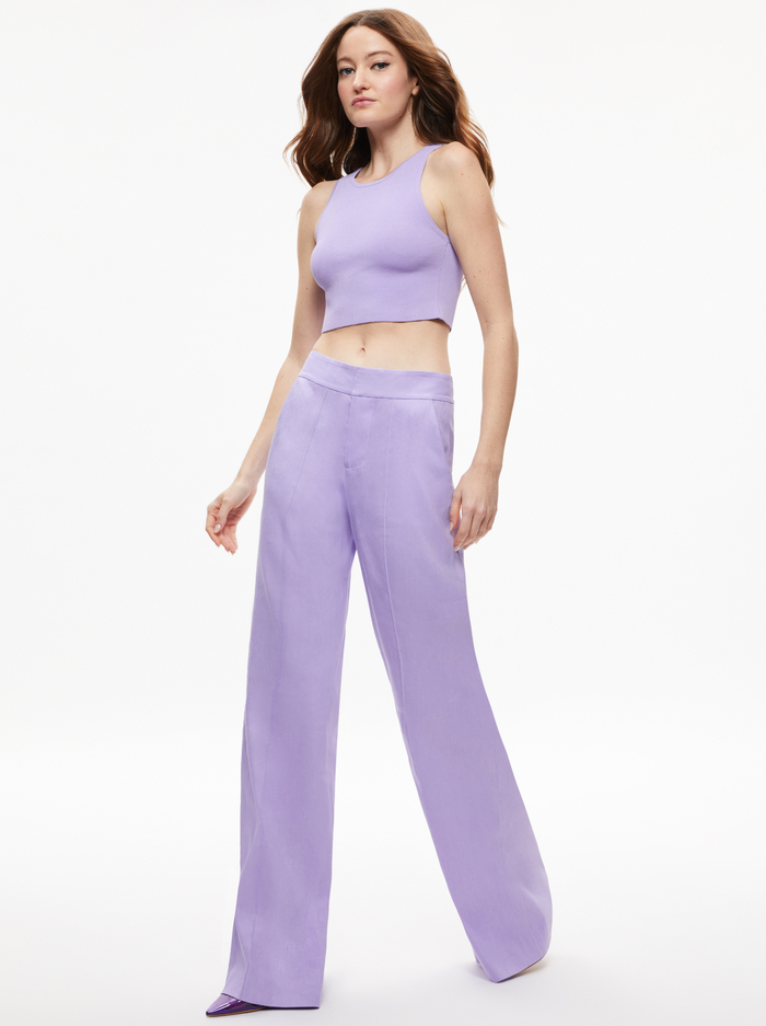 DYLAN HIGH WAISTED LINEN WIDE LEG PANT - SOLSTICE image 4 - ALICE + OLIVIA