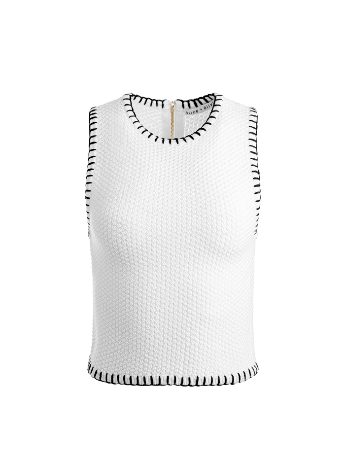 AMITY TANK - SOFT WHITE/BLACK image 6 - Alice And Olivia