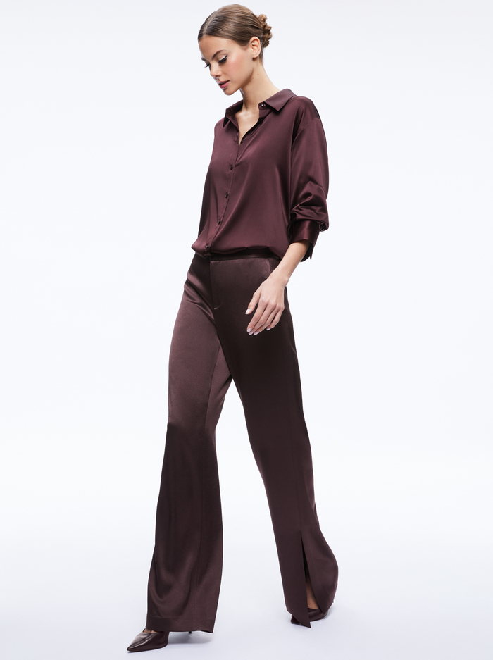 FINELY OVERSIZED BUTTON DOWN SHIRT - TOFFEE image 4 - Alice And Olivia