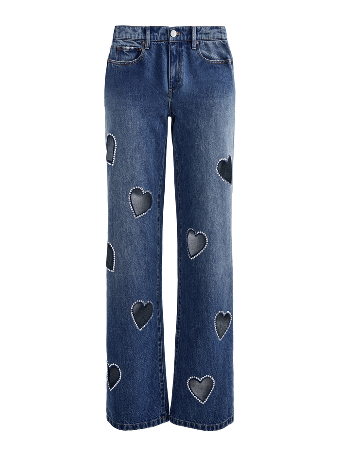 KARRIE EMBELLISHED HEART JEAN - TRUE BLUES DARK image 5 - Alice And Olivia