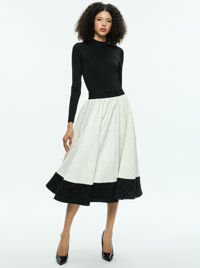 CHARA MIDI DRESS - OFF WHITE/BLACK image 2 - Alice And Olivia