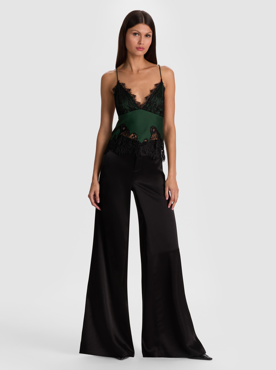 GREEN MYSTIQUE/BLACK-CLAUDIA LACE SLIP TOP