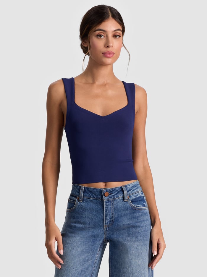 EDIN SWEETHEART TANK - MIDNIGHT BLUE - Alice And Olivia