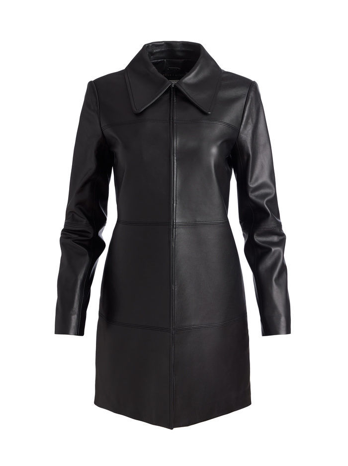 LOGAN LEATHER COAT - BLACK image 5 - Alice And Olivia