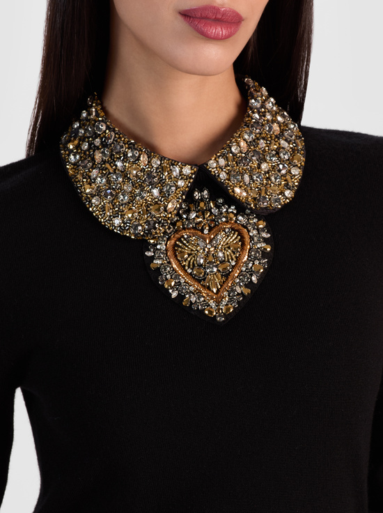 BLACK-PORLA COLLARED SWEATER