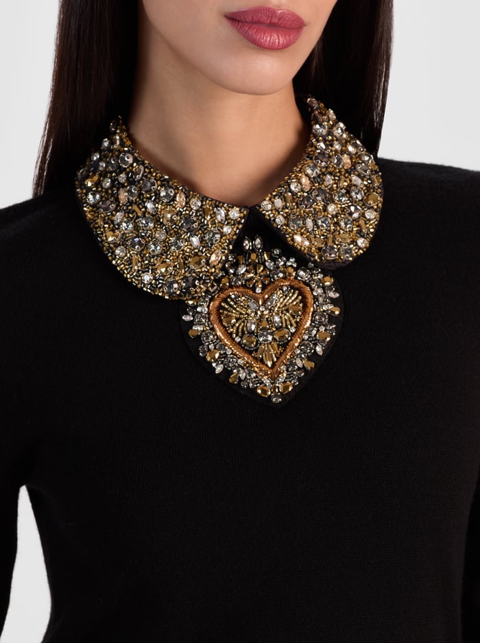 PORLA COLLARED SWEATER - BLACK image 3 - Alice And Olivia