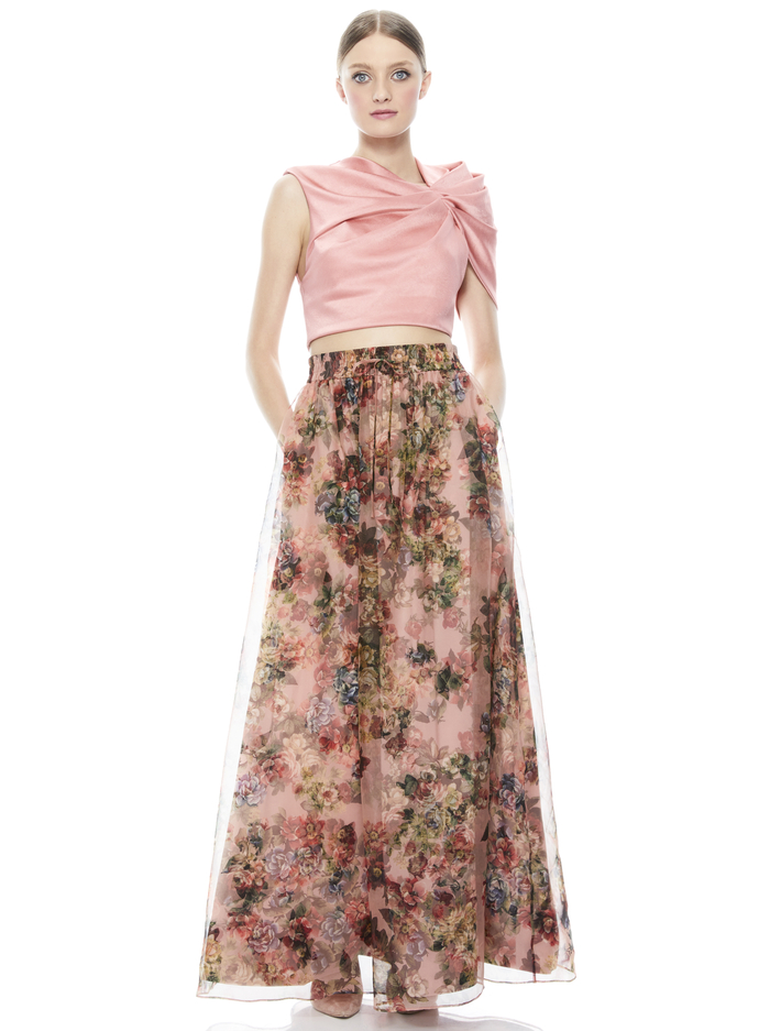ADA RUFFLE FRONT CROP TOP - ROSE image 4 - ALICE + OLIVIA