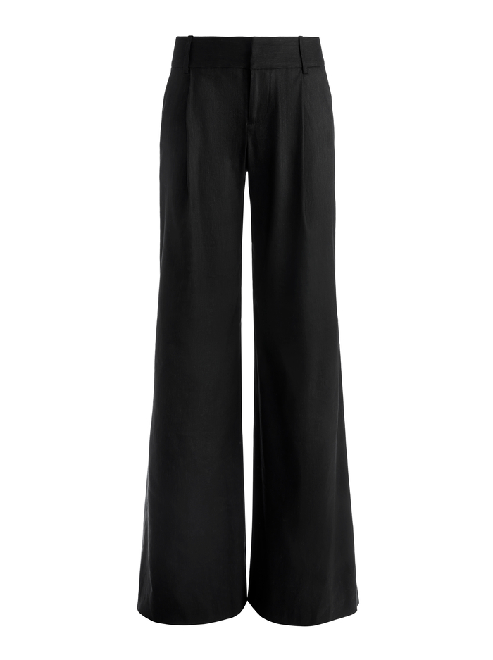ERIC LOW RISE LINEN TROUSER - BLACK image 5 - Alice And Olivia