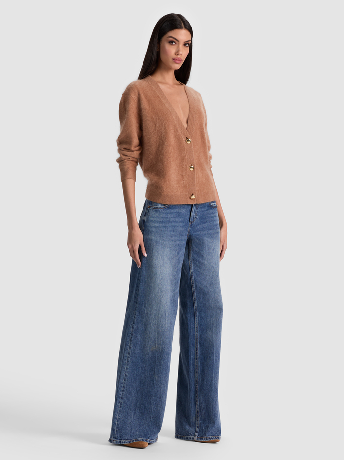 BRADLEY CASHMERE CARDIGAN - TAN image 1 - Alice And Olivia