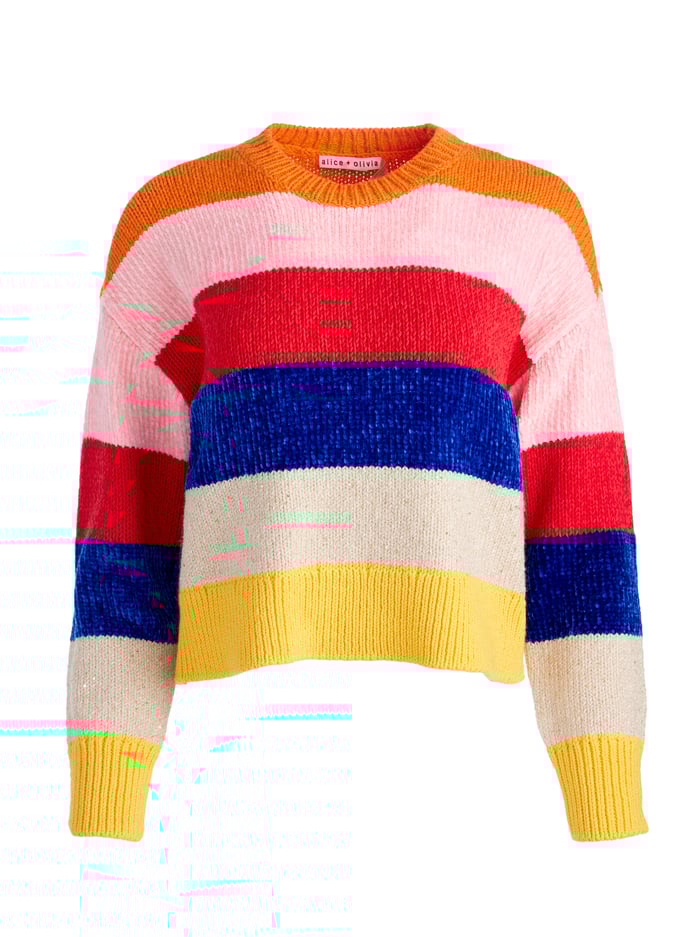 LOUIE PULLOVER - MULTI STRIPE image 5 - Alice And Olivia