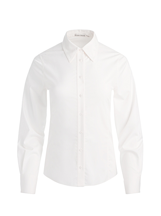OFF WHITE-AMELIA BUTTON DOWN WITH LACE UP BACK